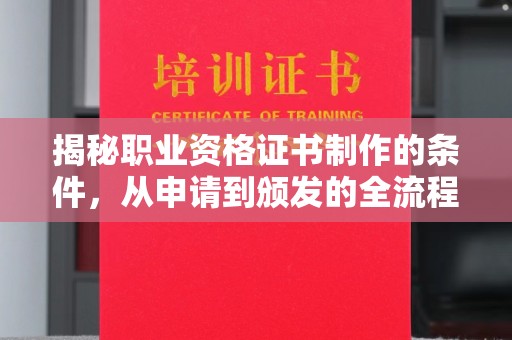 夏邑揭秘职业资格证书制作的条件，从申请到颁发的全流程解析